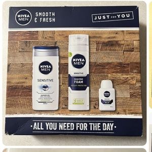 Nivea Men Smooth & Fresh Gift Set Sensitive Shower Gel Shaving Foam After Shave